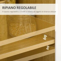 Mobiletto per Microonde con Ripiano Aperto, Armadietti e Cassetto, 90x40x98.5cm Bianco e Legno
