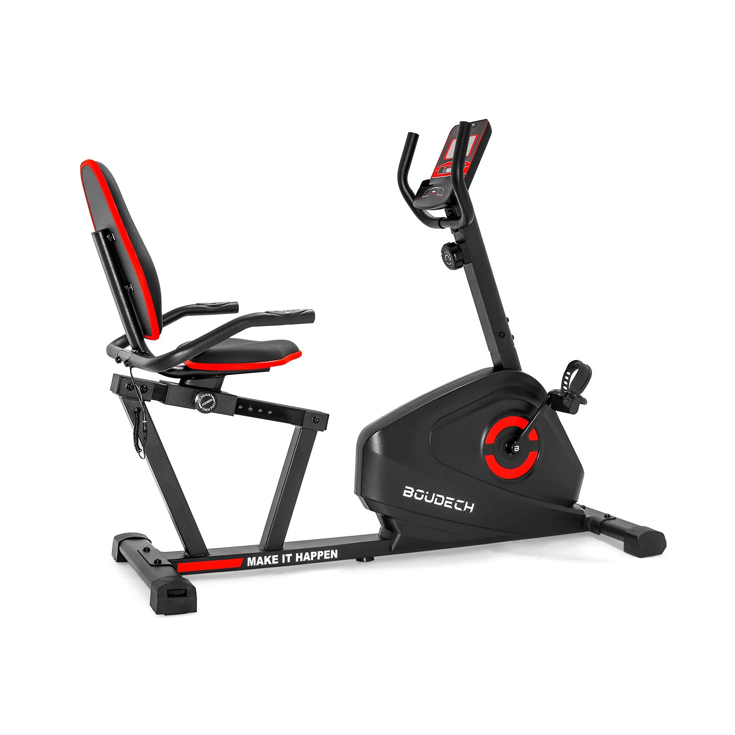 TYPHOON 7000 - Cyclette orizzontale a resistenza magnetica regolabile. Relaxbike con volano da 7kg, pedalata bidirezionale, ergometro reclinabile, display LCD, cardiofrequenzimetro e supporto tablet.