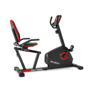 TYPHOON 7000 - Cyclette orizzontale a resistenza magnetica regolabile. Relaxbike con volano da 7kg, pedalata bidirezionale, ergometro reclinabile, display LCD, cardiofrequenzimetro e supporto tablet.