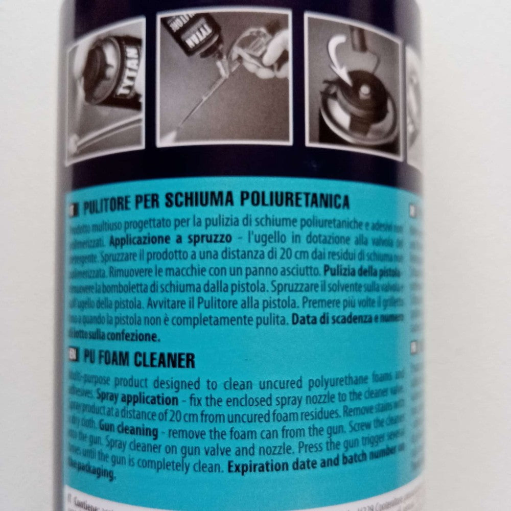 Tytan 500ml pulitore cleaner base solvente per schiuma poliuretanica fresca