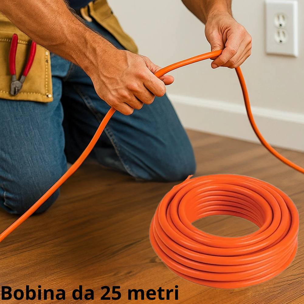 Cavo fror multipolare flessibile antifiamma arancio gommato per impianti *** lunghezza metri 50, sezione conduttore 3...