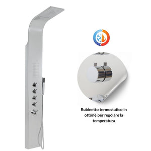 Colonna doccia termostatica siria 4 funzioni getto a cascata bocchette lombari *** finitura- cromo lucido, confezione 1