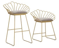 Sgabello Glam Flower Grigio Cm 57X52X94-56X48X72,50