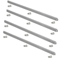 Barra cremagliera acciaio zincato 30x12 1 metro cancello scorrevole e bulloni *** numero pezzi 4, confezione 1