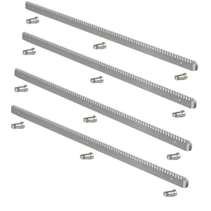 Barra cremagliera acciaio zincato 30x12 1 metro cancello scorrevole e bulloni *** numero pezzi 4, confezione 1