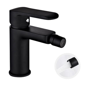 Coppia di miscelatore rubinetto bidet e miscelatore lavabo linea puma nero opaco