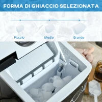 Macchina per Ghiaccio 9 Cubetti in 8-9 Minuti con 3 Dimensioni Regolabili, Nero