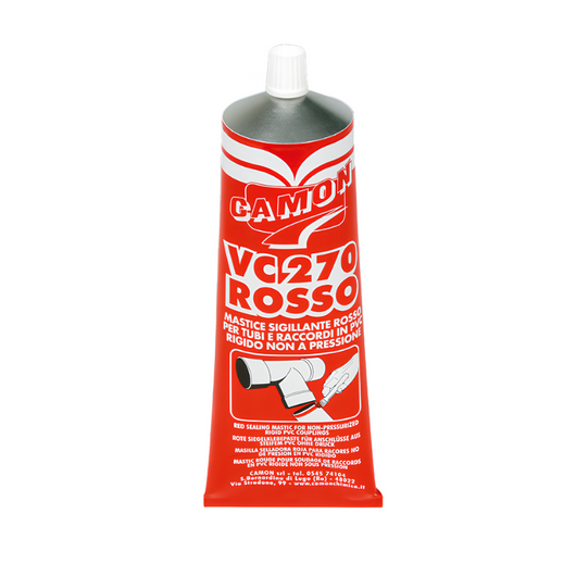 Camon adesivo sigillante rosso semidenso vc 270 tubi raccordi giunzioni pvc *** formato 250 g, confezione 1