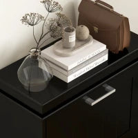 Scarpiera Moderna con 3 Cassetti Ribaltabili per 15 Paia di Scarpe e Ripiano Regolabile, 54x24x117.5cm, Nero