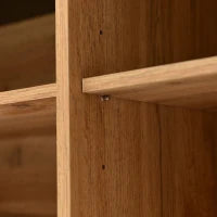 Credenza Moderna in Legno con Tre Ante e Ripiani, Design Salvaspazio, 160x35x76 cm, color Legno Naturale