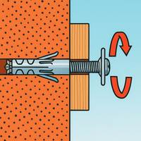 Fissaggio espandibile materiali pieni semipieni sb 9/4 vite t.s.c. 100 pezzi