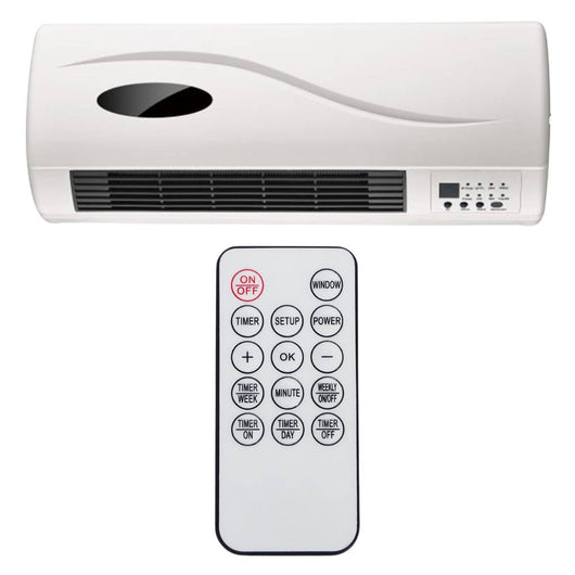 Termoventilatore ceramico da parete 2000w con timer e telecomando