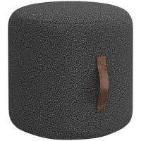 Poggiapiedi, Pouf con un design moderno, Grigio scuro + Marrone