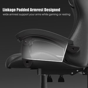 Sedia gaming ergonomica - RATTANTREE - con Supporto Lombare Sedia da Gioco in Pelle Pu con Altezza Regolabile - Nero
