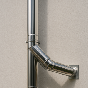 Raccordo braga 135° doppia parete metallica spessore 0,5 mm canna fumaria *** misura Ø 150/200 mm, confezione 1