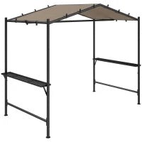Gazebo da Barbecue, Resistente alle Intemperie, con Tasche Laterali, 277 x 149 x 230 cm, Khaki