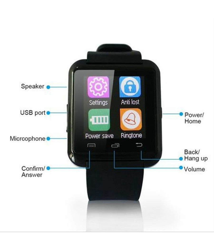 U8 Orologio Bluetooth Smartwatch Android Touchscreen Cellulare Vivavoce Musica         