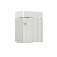 Mobile da bagno con lavabo e mobiletto sottolavabo sospeso, con spazio contenitore, 46x26x56 cm, Bianco