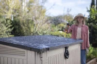 Porta Attrezzi da Giardino Store-It-Out Midi, 880L, Effetto Legno, Beige, 132x71,5x113,5H cm