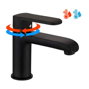 Miscelatore rubinetto puma per lavabo in ottone colore nero opaco con piletta *** confezione 1