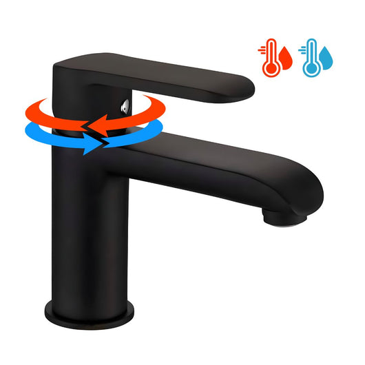 Miscelatore rubinetto puma per lavabo in ottone colore nero opaco con piletta *** confezione 1