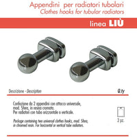 Pika' 2 appendini per radiatori liu' sfera colore cromato