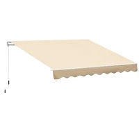 Tenda da Sole Avvolgibile a Caduta con Manovella, in Alluminio e Poliestere, 3x2.5m, Beige