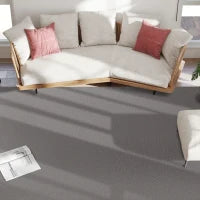 Tappeto da soggiorno, lavabile in lavatrice e antiscivolo, 200 x 140 cm, Grigio chiaro