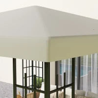 Copertura per Gazebo da Giardino 3x3 m in Tessuto Oxford 600D con Fori di Drenaggio, Bianco Crema