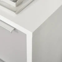 Schedario per Ufficio a 3 Cassetti con Chiavi di Sicurezza e 4 Ruote, in Legno, 40x40x63.5 cm, Bianco e Grigio