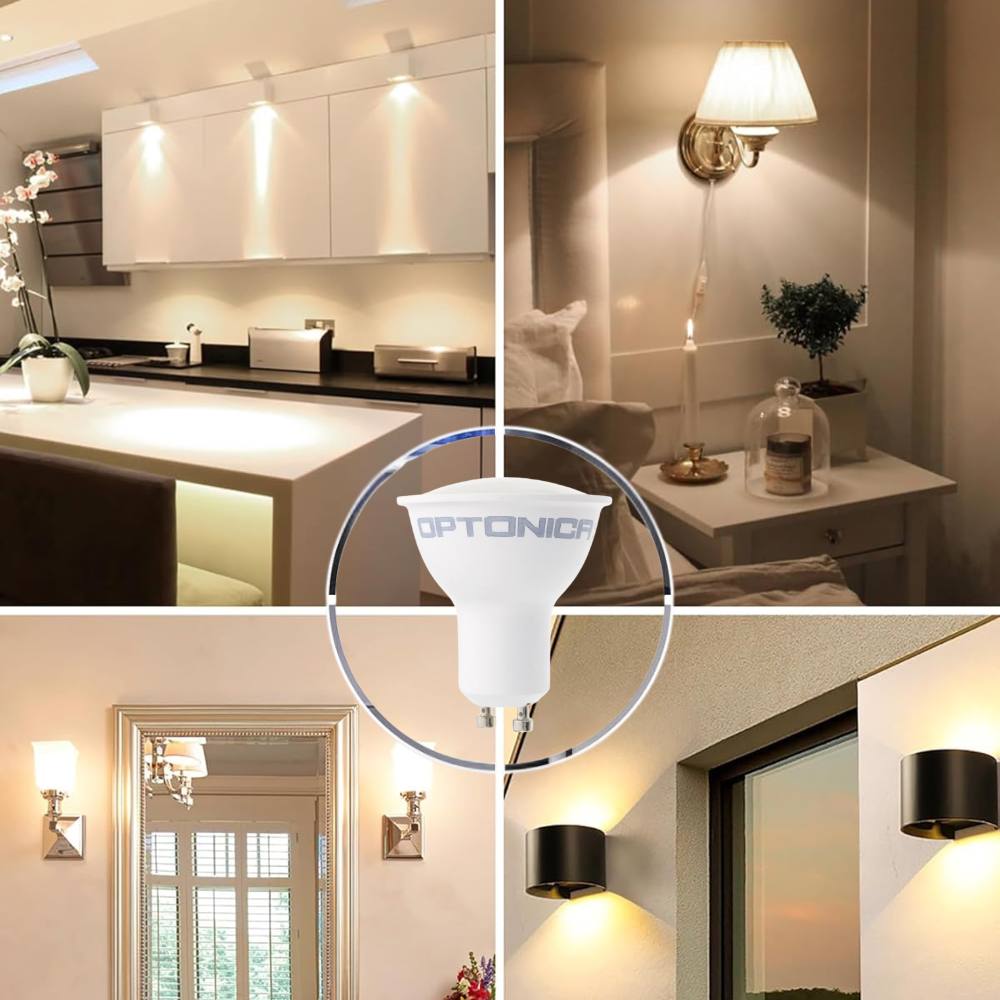 Optonica lampadine led gu10 faretto spot da interno con attacco a baionetta *** temperatura colore lampada 2700k bian...