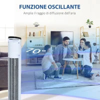 Ventilatore a Colonna con Telecomando Oscillazione 3 Funzioni 3 Velocità