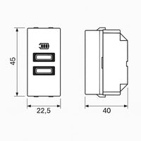 Caricatore usb bticino jw4191cc da incasso doppia porta c 15w bianco