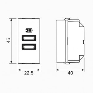 Caricatore usb bticino jw4191cc da incasso doppia porta c 15w bianco