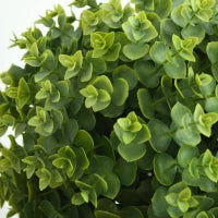 Albero Artificiale con 3 Piante di Bosso, con Vaso in Cemento, Interno ed Esterno, Altezza 115 cm