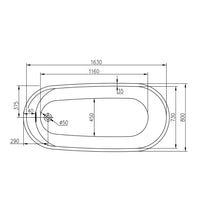 Vasca da bagno free standing bianca con piletta e troppopieno cm 170 *** confezione 1