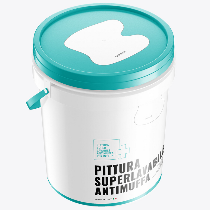Pittura acrilica ultra opaca super lavabile antimuffa protezione antibatterica *** formato 4 lt, confezione 1