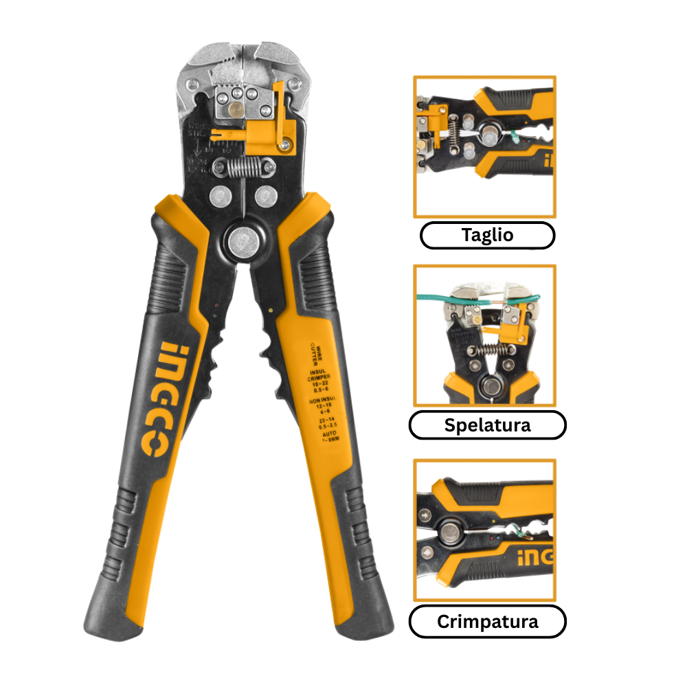 Pinza spellafili multifunzione 3 in 1 automatica spelatura taglio crimpatura