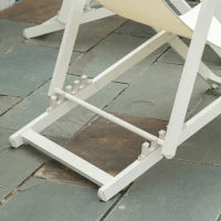 Set 2 Sedie Poltrona Sdraio da Esterni Pieghevoli e Reclinabili in Alluminio, 96.5x58x91.5 cm, Beige