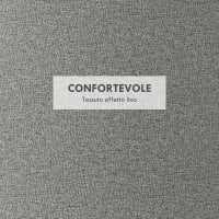 Pouf Contenitore Effetto Lino da 120 kg max con Vassoio a Ribalta, in MDF, 56x56x42 cm, Grigio