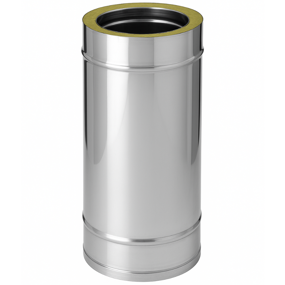 Elemento lineare doppia parete Ø 150/200 mm sp. 0,5 mm h. 500 mm canna fumaria