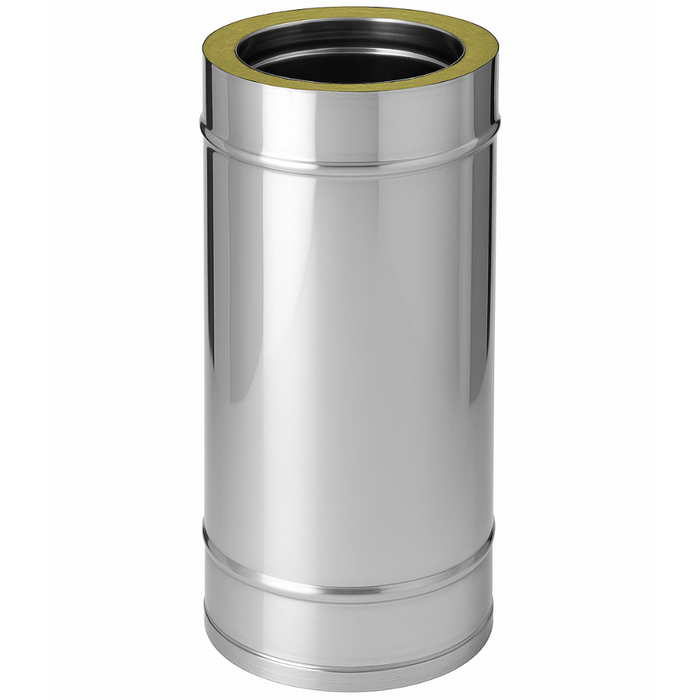 Elemento lineare doppia parete Ø 150/200 mm sp. 0,5 mm h. 500 mm canna fumaria