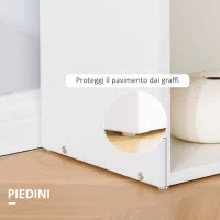 Scrivania Computer con Libreria Salvaspazio, Tavolo da Pranzo per Ufficio e Studio, 120x55x120 cm, Bianco