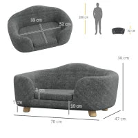 Cuccia per Cani di Taglia Piccola (Max 10kg) con Cuscino, 70x47x30cm - Grigio Antracite