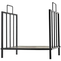 Portalegna per Camino 25kg max per Interno ed Esterno con 2 Maniglie, in Metallo, 44.5x33x46.5 cm, Nero