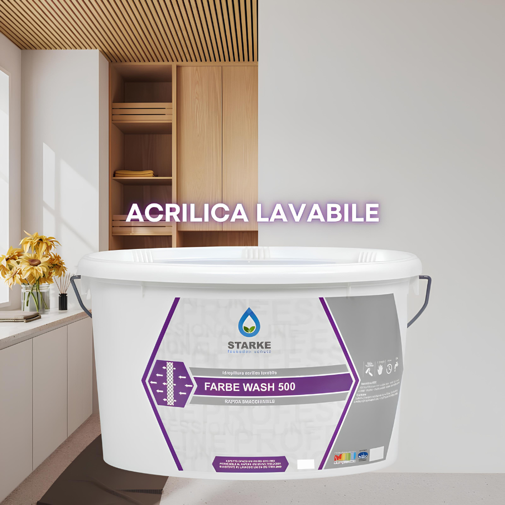 Farbe wash 500 idropittura acrilica lavabile coprente rapida essiccazione *** formato 5 lt, confezione 1