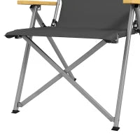 Sedia da Campeggio Pieghevole con Schienale Regolabile, in Alluminio e Poliestere 74x59.5x98 cm, Grigio e Argento
