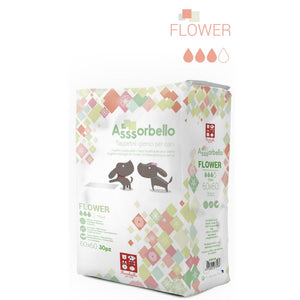 Multipack 8 confezioni assorbello tappetini igienici flower per cani 60x60