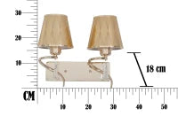 Lampada Da Muro Glam Flame Doppia Cm 32X18X30