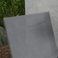 Set poltrona relax da giardino con poggiapiedi, chaise longue, struttura in metallo e tessuto a maglia traspirante - grigio